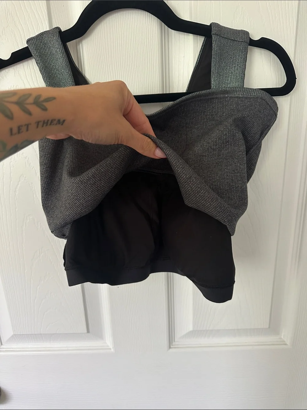 RARE Alosoft Ribbed Shimmer Chic Bra Tank